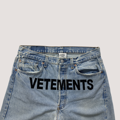 Vetements X Levis Script Denim Jeans