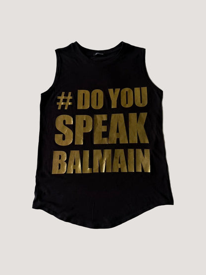 Balmain S/S 2015 "#Do You Speak Balmain" Tank Top
