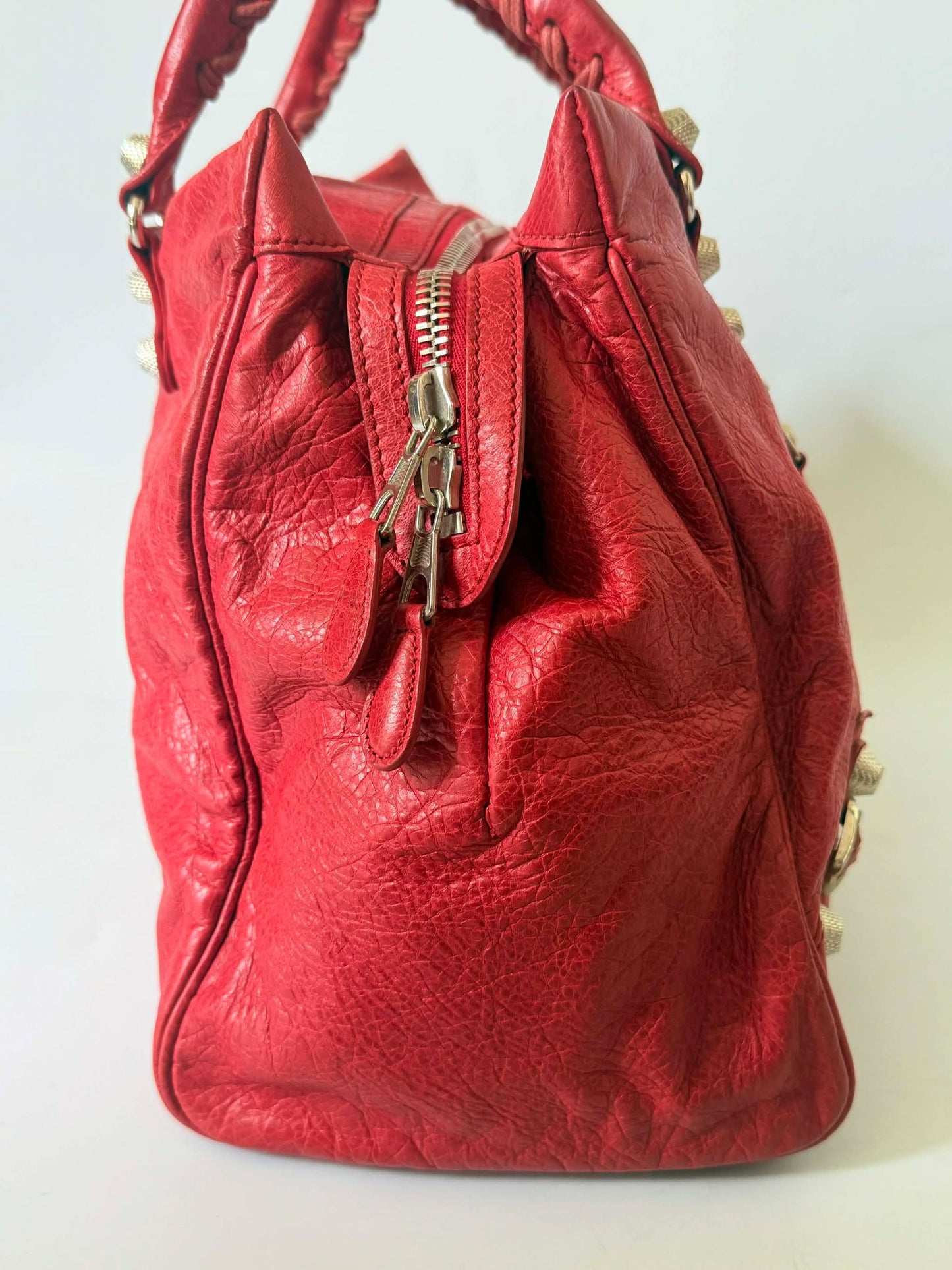 2000’s Balenciaga Ruby Leather Giant 21 Silver Midday Bag