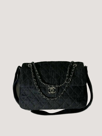 2010 Chanel Denim Quilted Stretch Spirit Messenger
