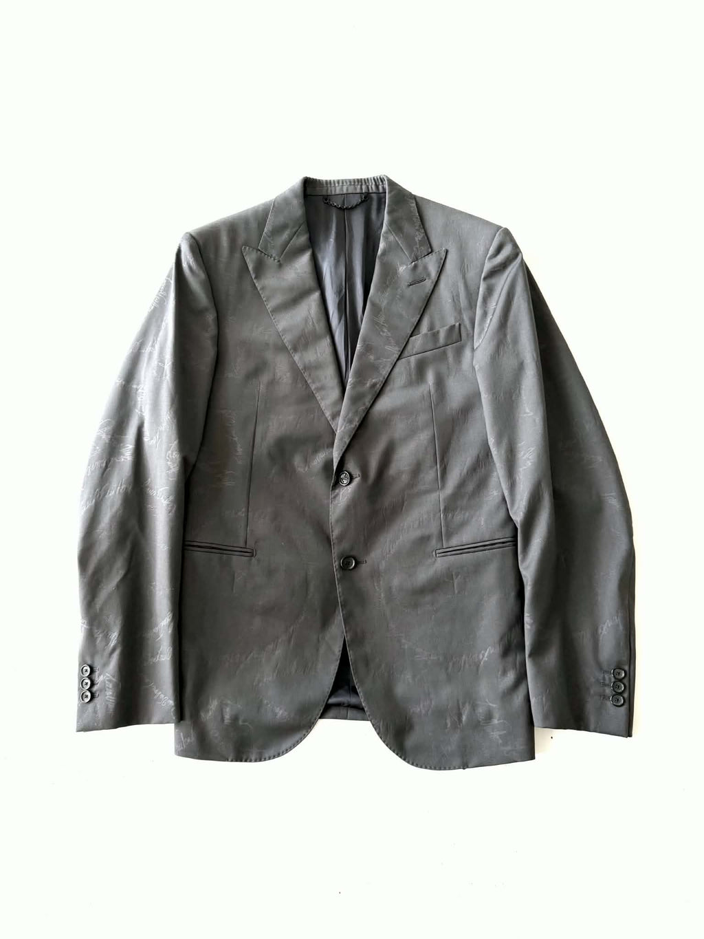 Louis Vuitton Pont Neuf Jacquard Script Gray Suit