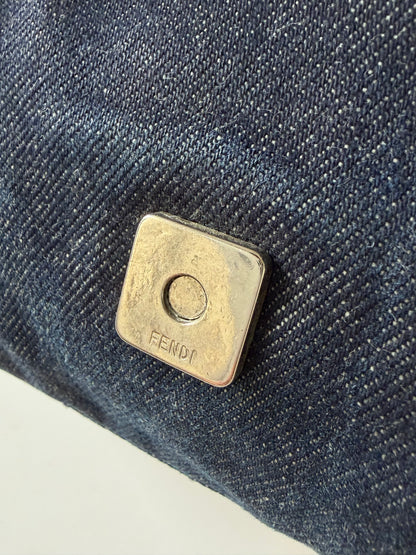 Fendi Dark Blue Denim Baguette