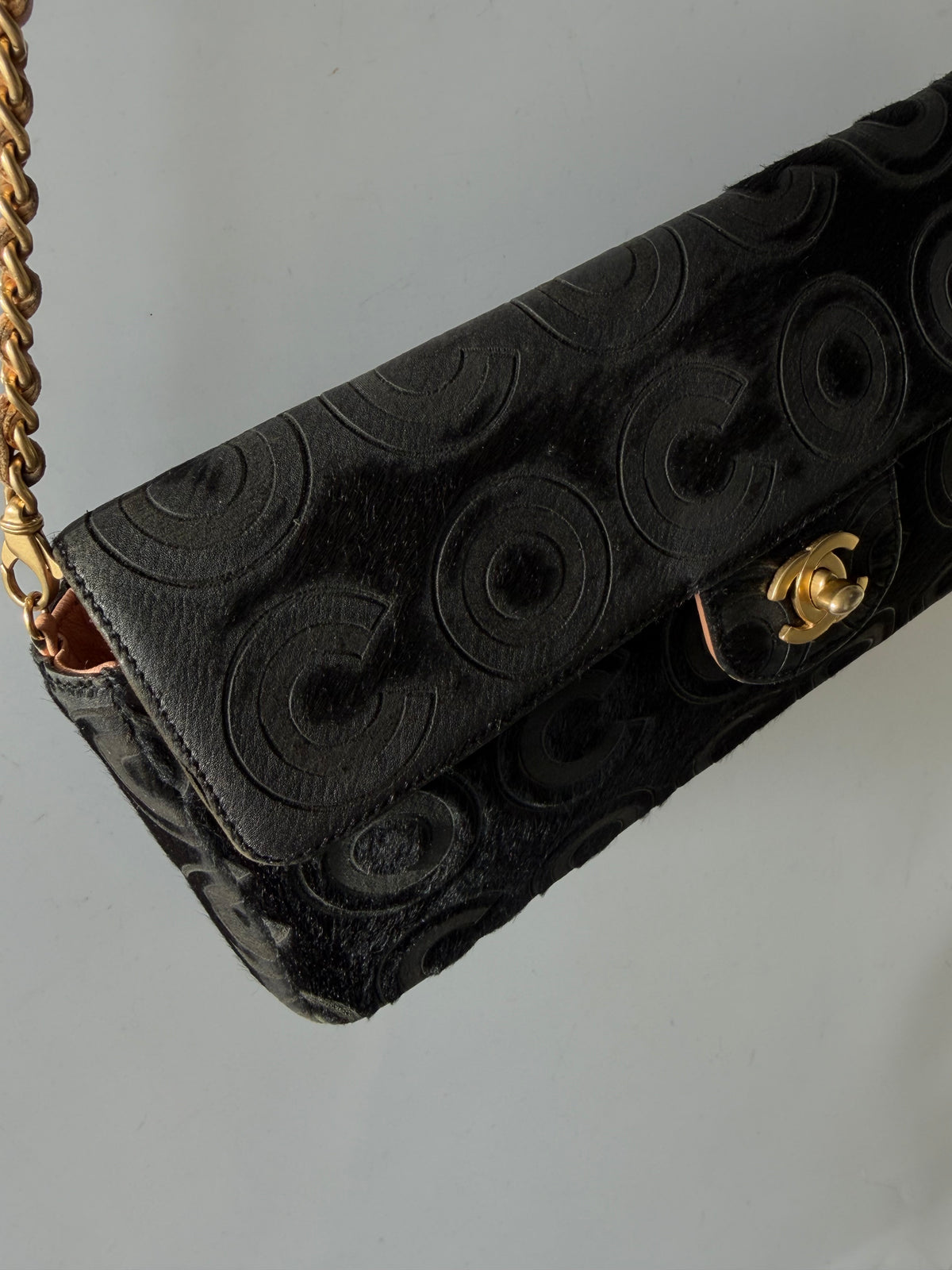 Vintage Chanel Ponyhair Coco East West Flap