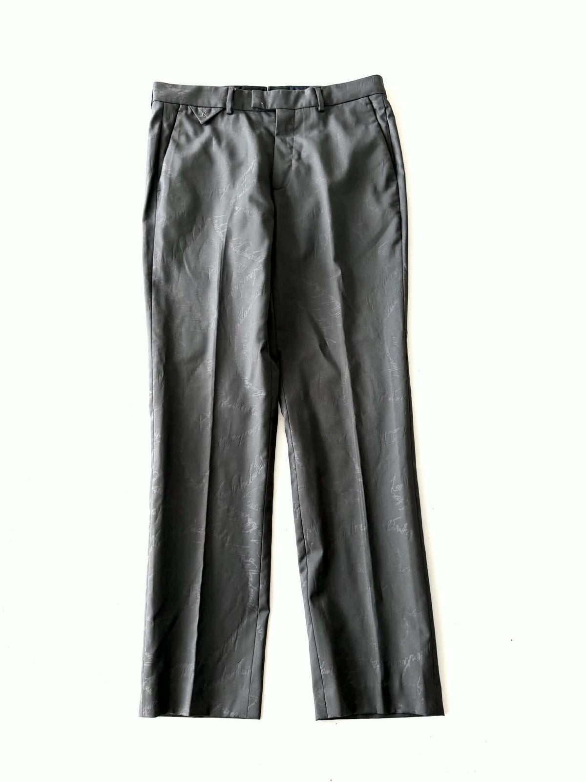 Louis Vuitton Pont Neuf Jacquard Script Gray Suit