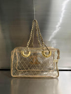 Chanel 1991 VIntage Timeless Naked Clear Transparent Tote