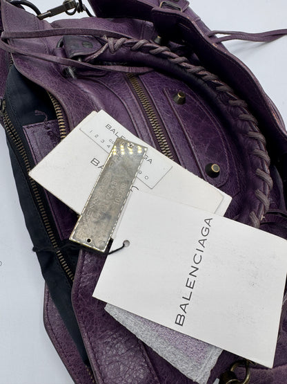 Balenciaga Eggplant Motorcycle First Bag