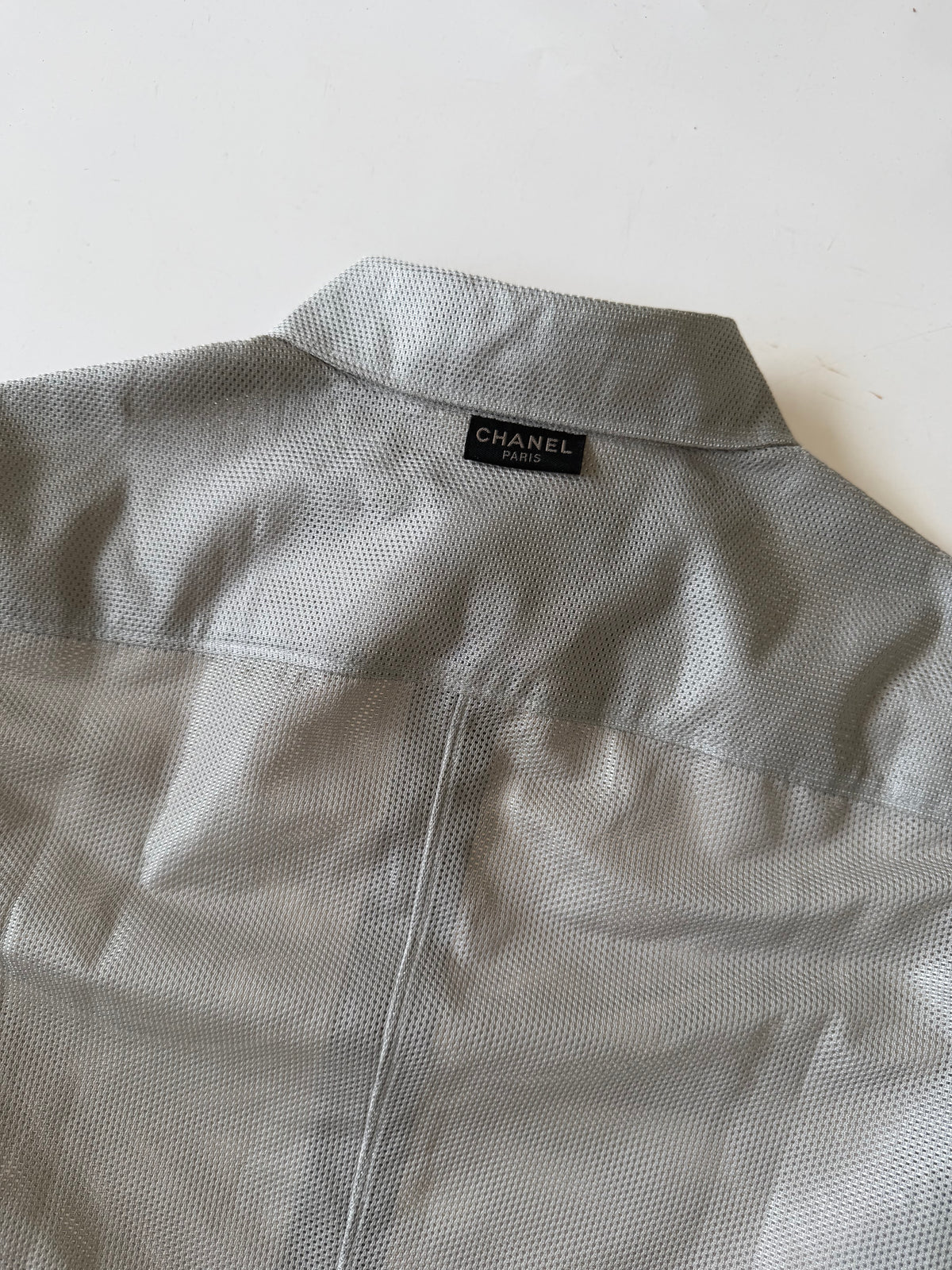 1990’s Chanel Gray Mesh Long-Sleeve Shirt