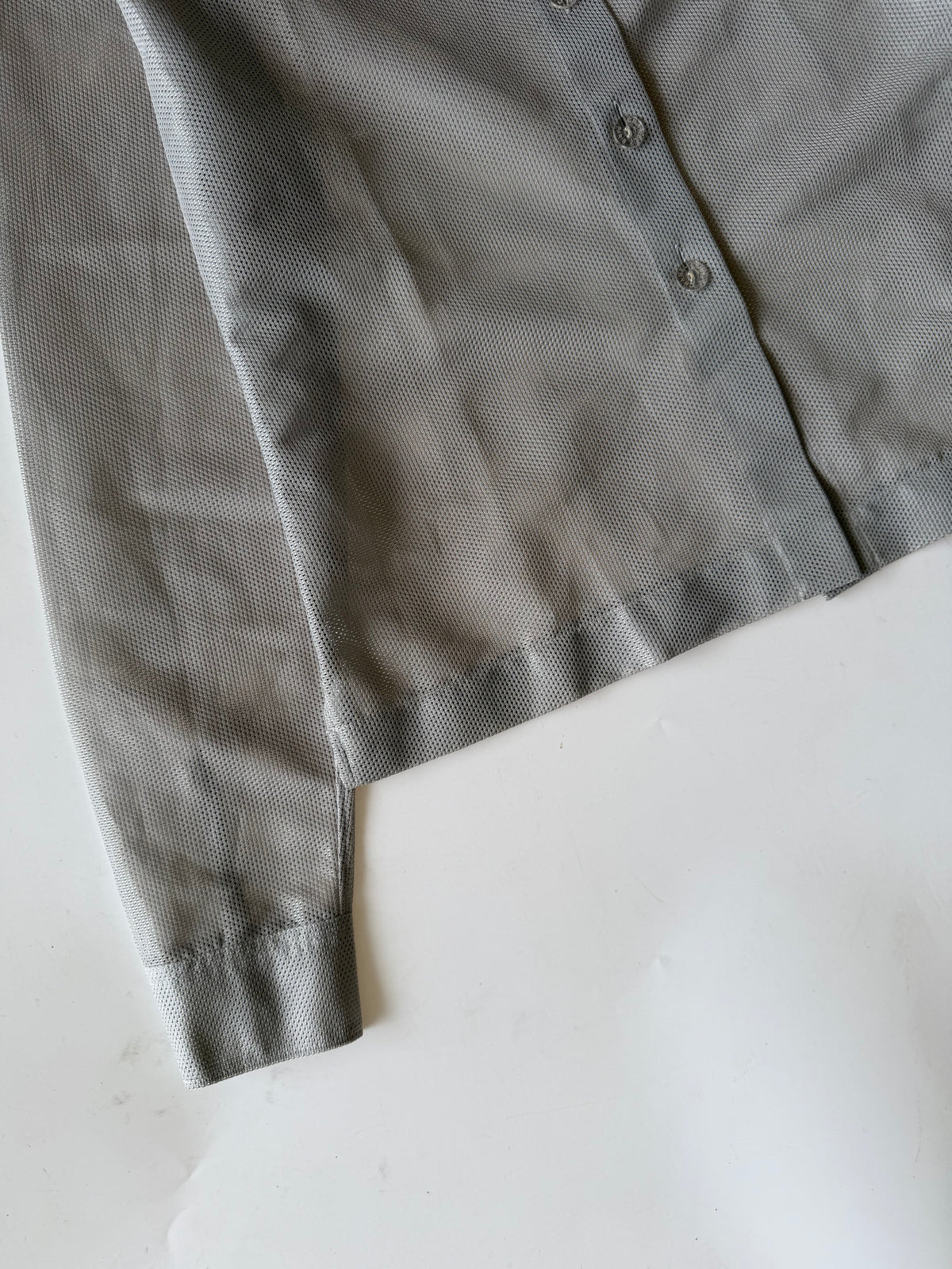 1990’s Chanel Gray Mesh Long-Sleeve Shirt