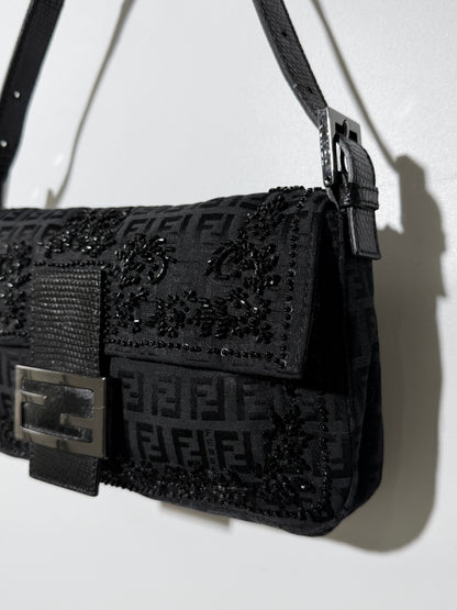 F/W1999 Fendi Zucca & Lizard Embossed Baguette Bag
