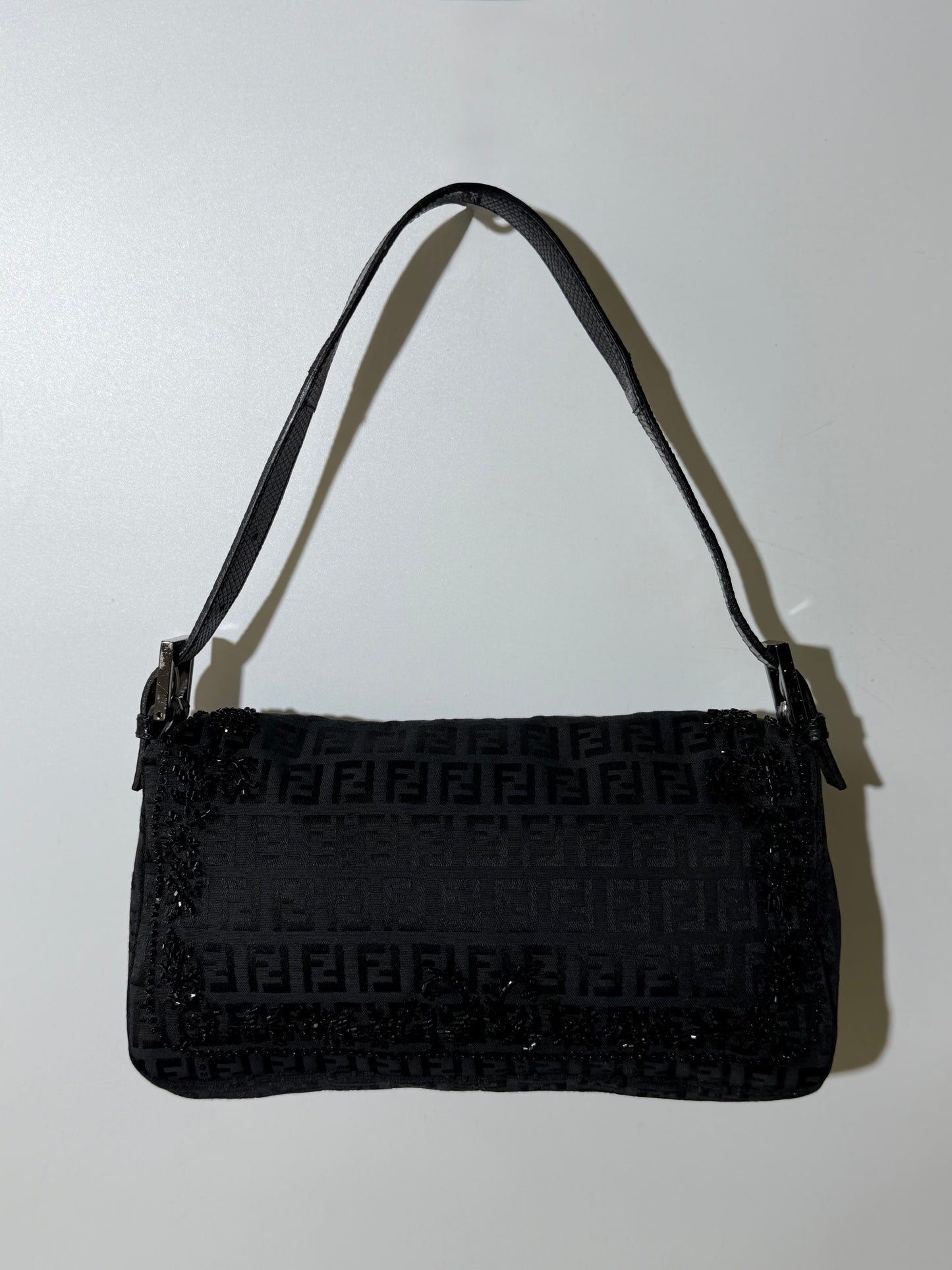F/W1999 Fendi Zucca & Lizard Embossed Baguette Bag