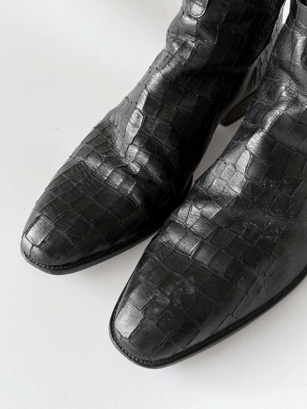 Saint Laurent by Hedi Slimane Crocodile Jodhpur Boots