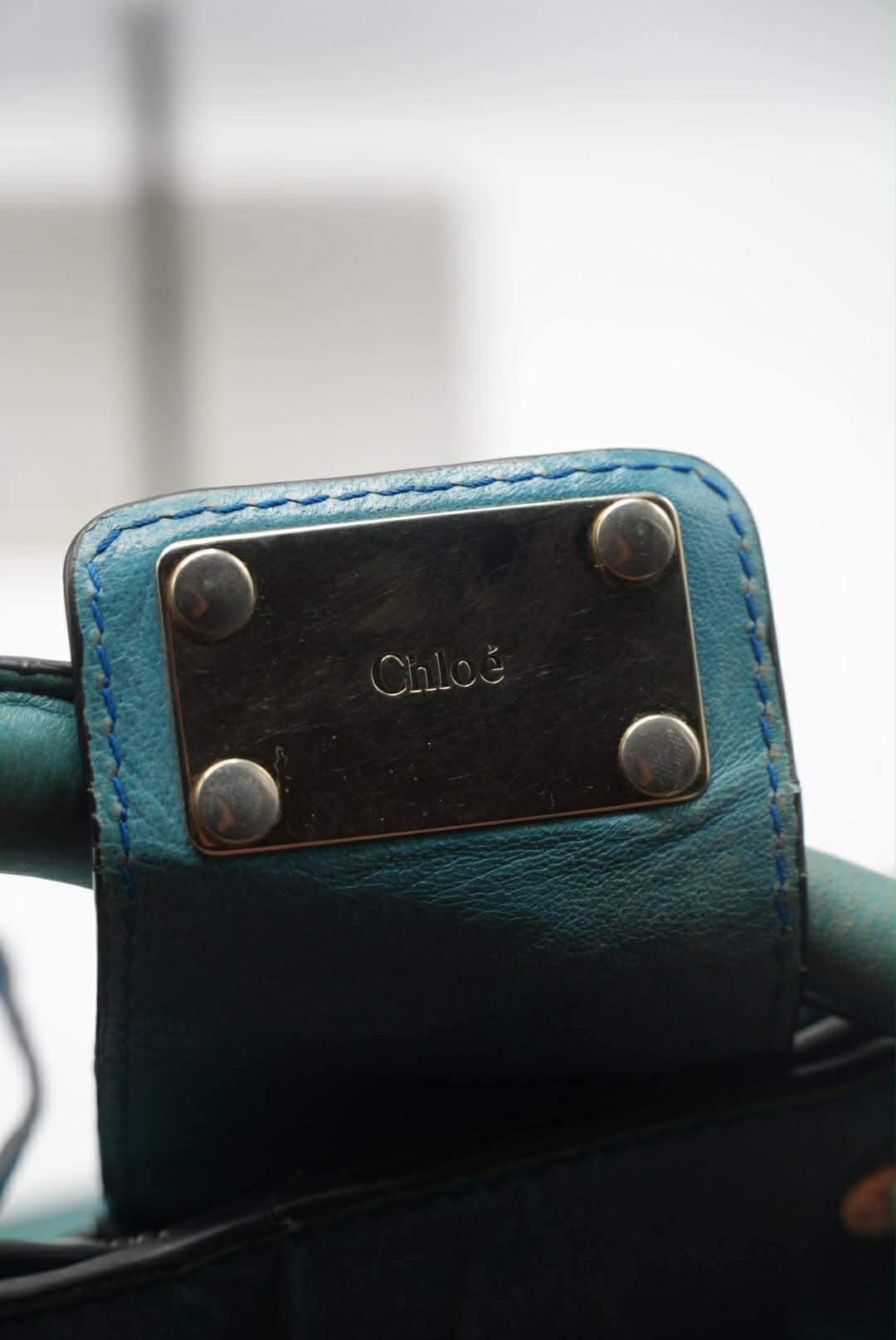 Chloé Paddington Blue Cadena Padlock & Key Boston Satchel