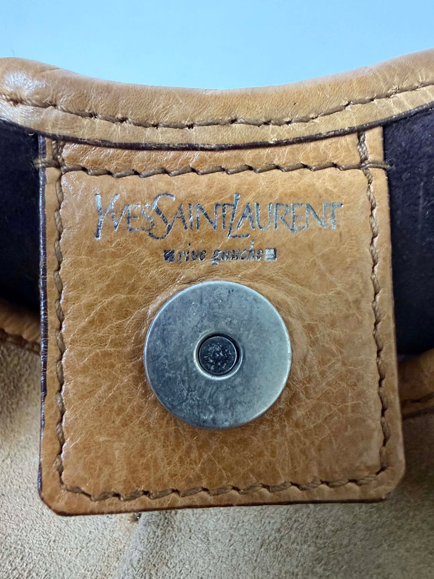 Yves Saint Laurent Taupe Suede Mombasa Hobo Bag