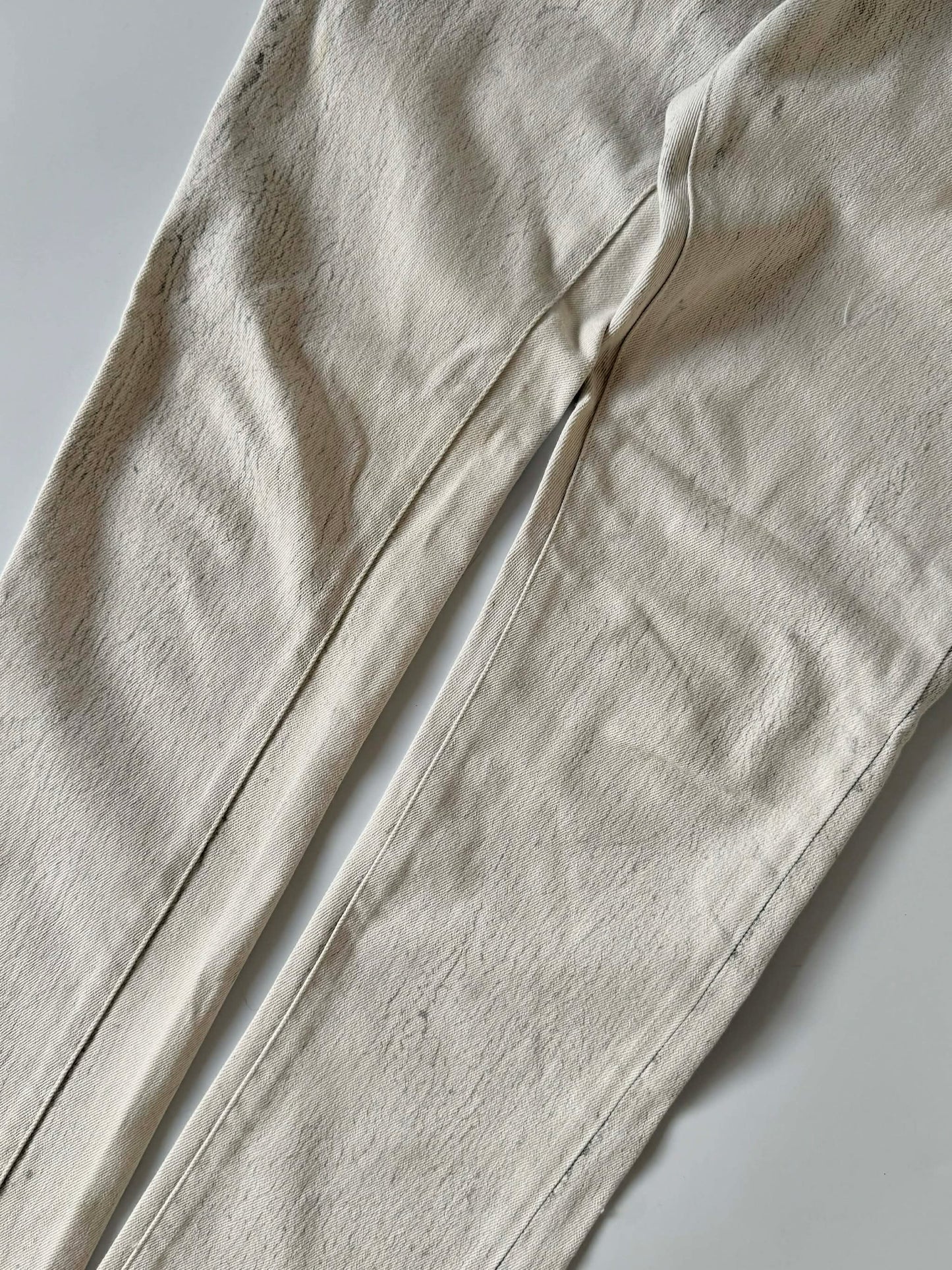 Balenciaga FW14 Cracked Paint Denim Pants