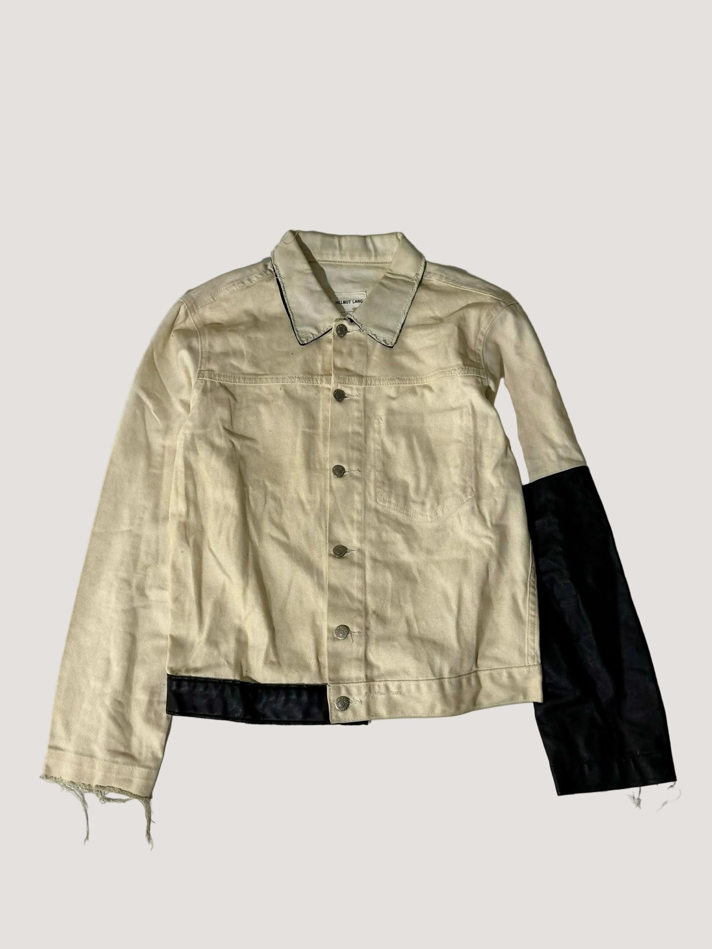 Helmut Lang 2003SS Leather Sleeve Denim Jacket
