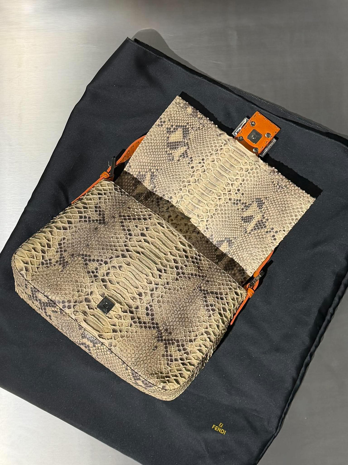 2000’s Fendi Snakeskin Mamma Baguette