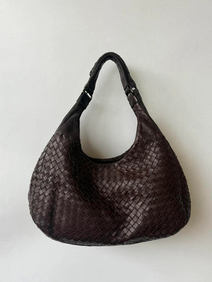 Bottega Veneta Ebano Woven Leather Campana Bag
