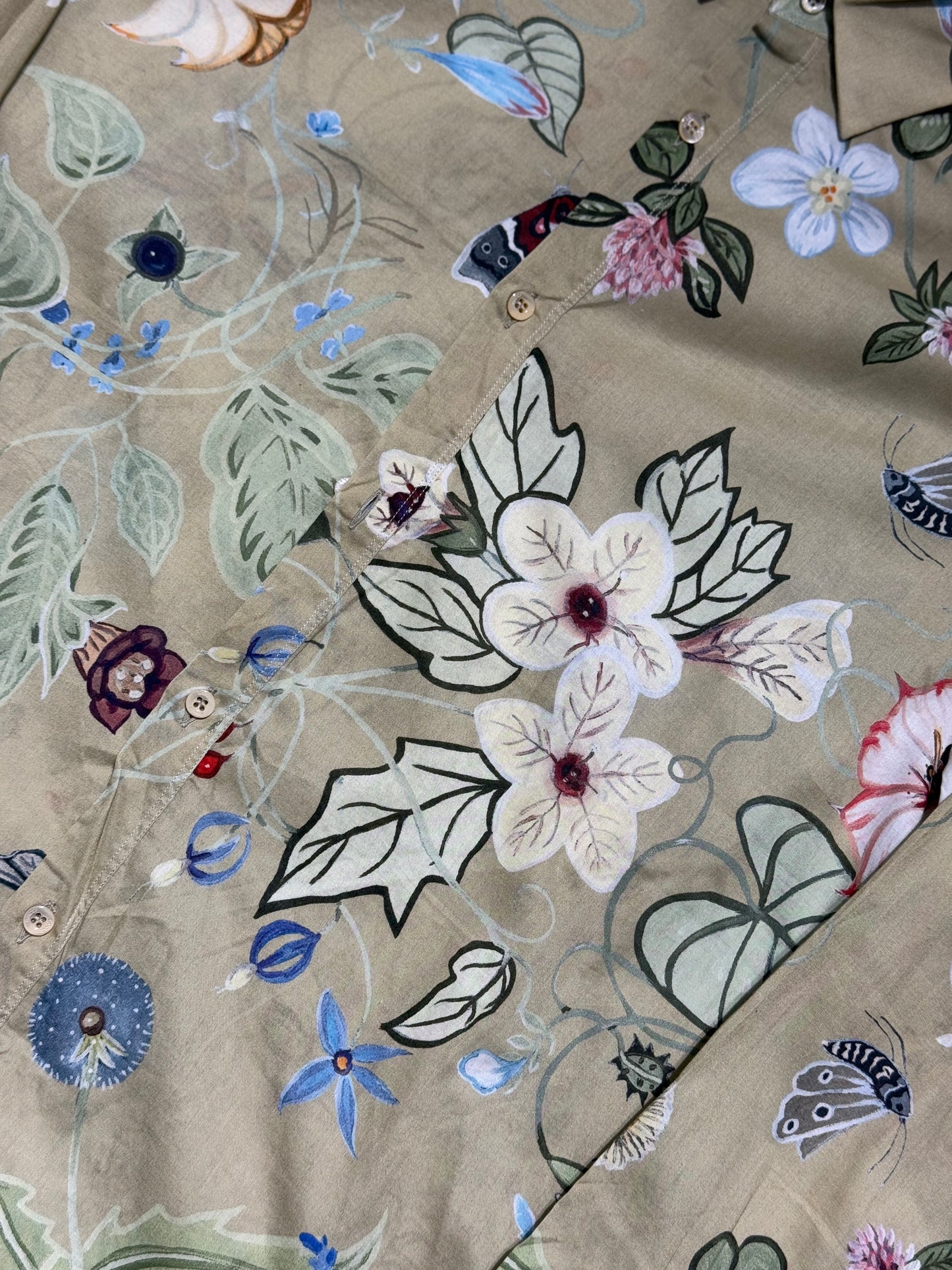 Gucci Beige Cotton Floral Print Duke