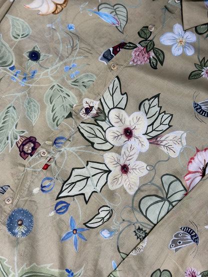 Gucci Beige Cotton Floral Print Duke