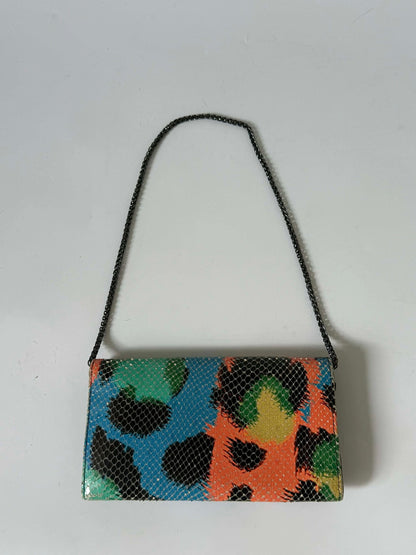 Vivienne Westwood Multicolor Python Skin Chain Shoulder Bag