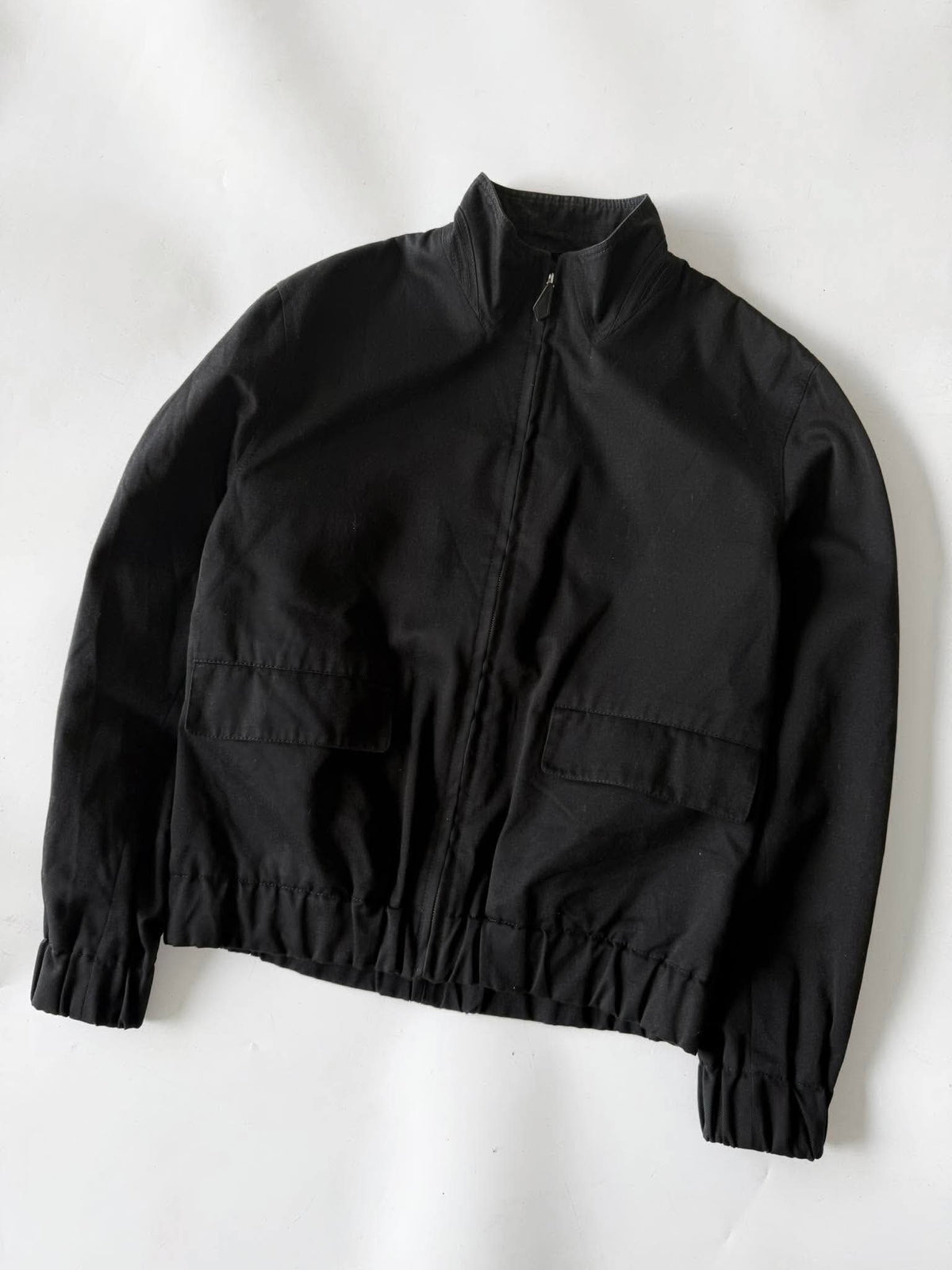 Vintage Hermes Black Zip Bomber Jacket