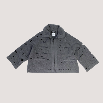 Chanel Distressed Cut-out Tweed pattern Jacket FW14-15