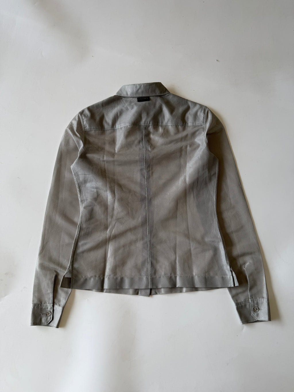1990’s Chanel Gray Mesh Long-Sleeve Shirt