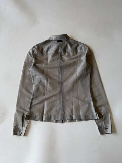 1990’s Chanel Gray Mesh Long-Sleeve Shirt