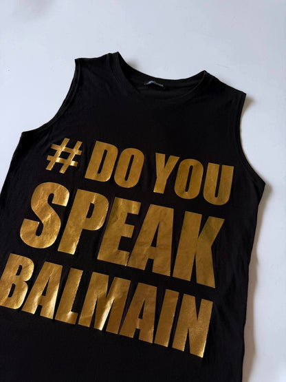 Balmain S/S 2015 "#Do You Speak Balmain" Tank Top