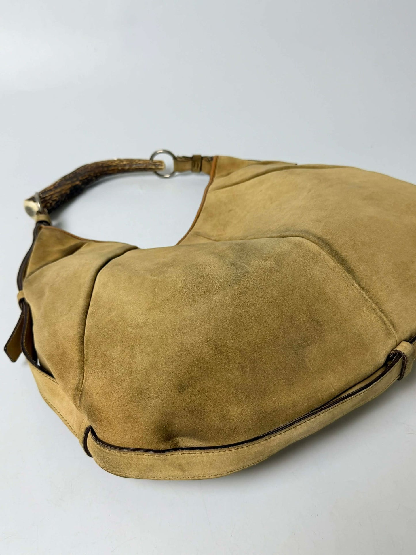 Yves Saint Laurent Taupe Suede Mombasa Hobo Bag