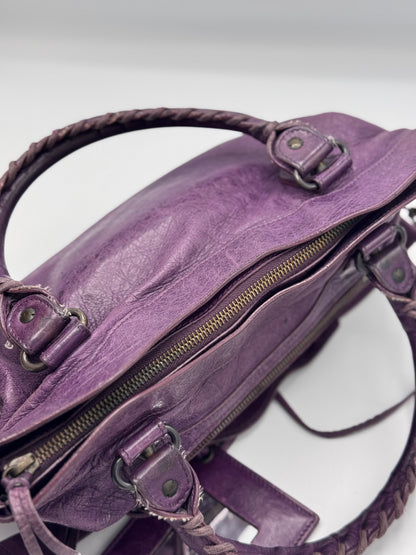 Balenciaga Eggplant Motorcycle First Bag