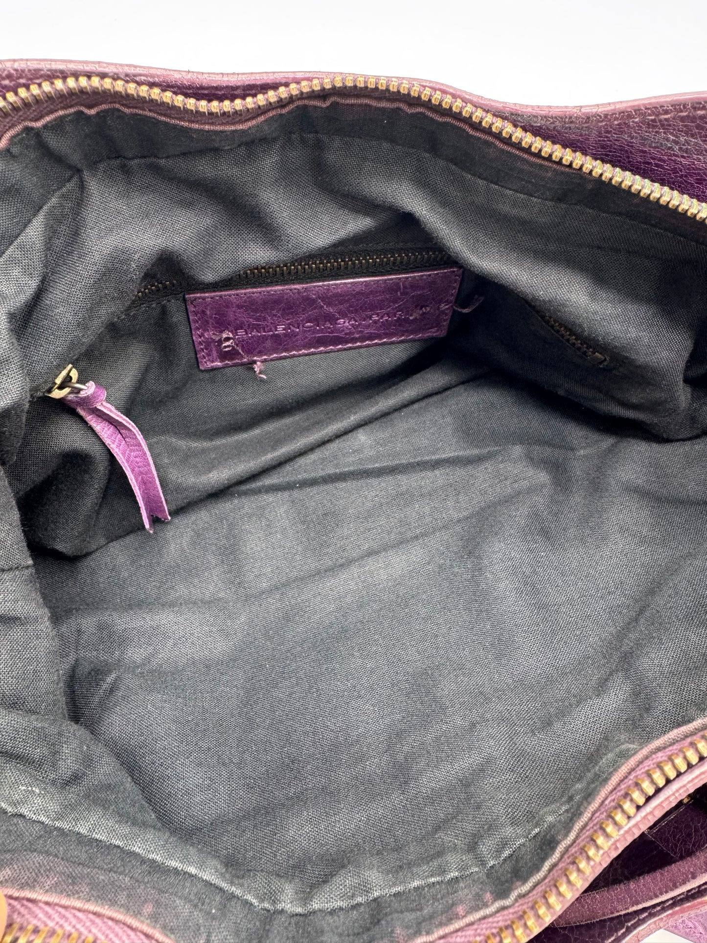 Balenciaga Eggplant Motorcycle First Bag