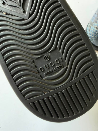 Gucci by Frida Giannini Blue Python High Top Sneakers