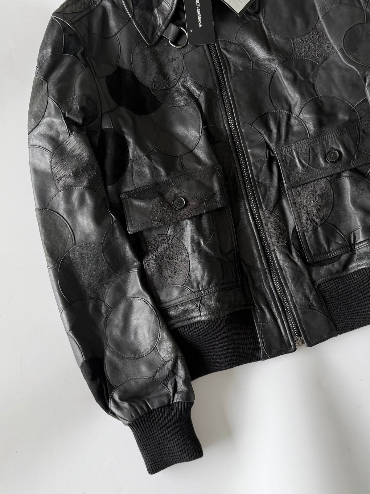A/W2008 Dolce & Gabbana Patchwork Circle Leather Jacket