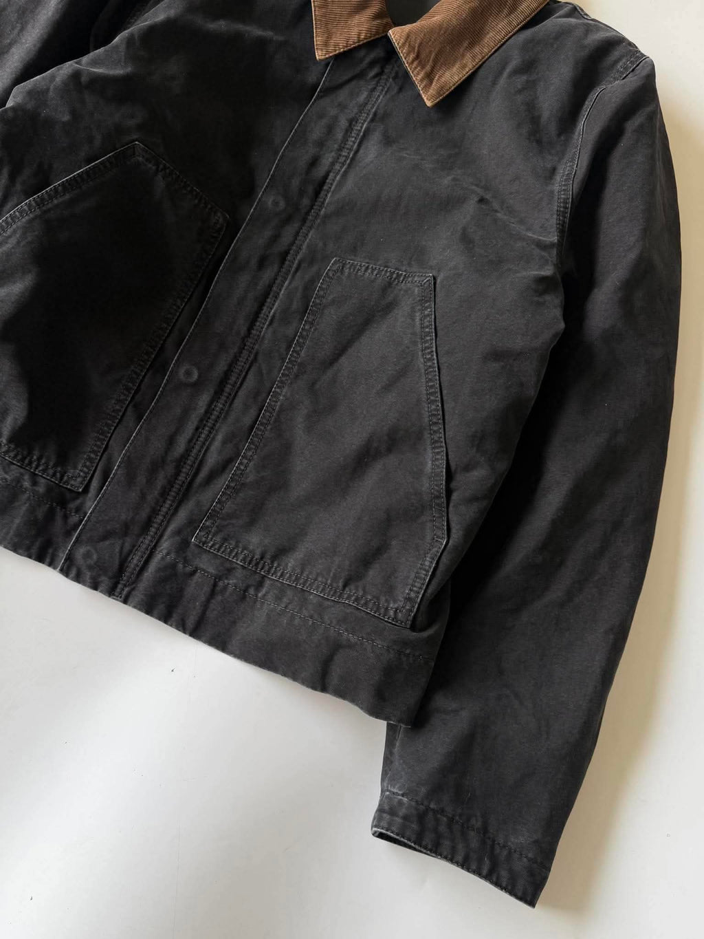 Saint Laurent Dull Black Corduroy Work Jacket