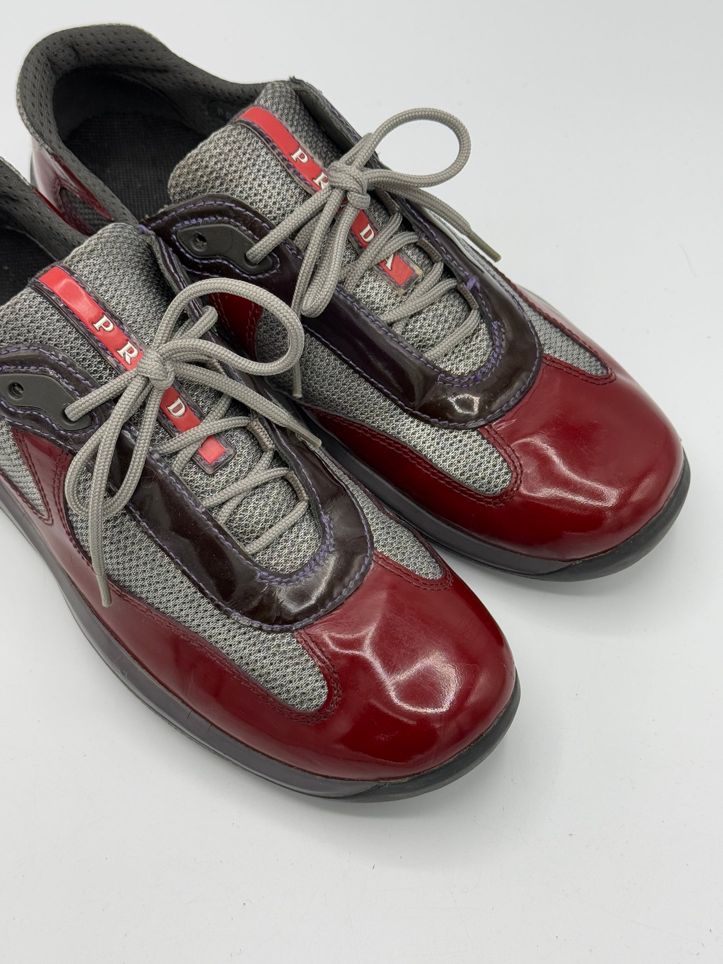 Prada Men’s Burgundy and Red Trainers