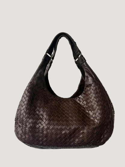 Bottega Veneta Ebano Woven Leather Campana Bag