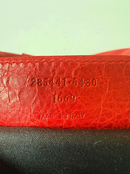 2000’s Balenciaga Ruby Leather Giant 21 Silver Midday Bag