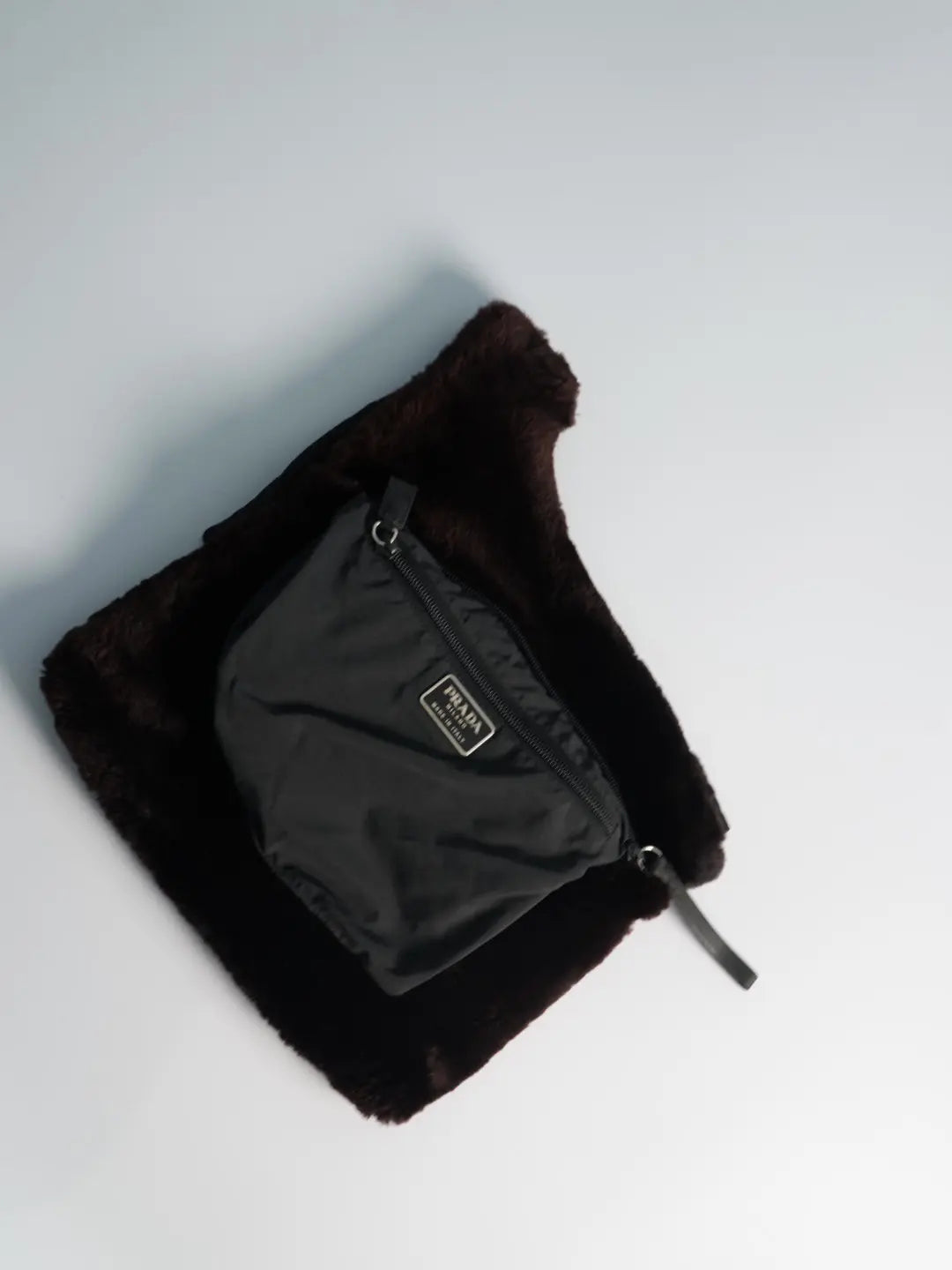 Prada Sport Fur Jacket & Prada FW1999 Crossbody Bag Soft Fur