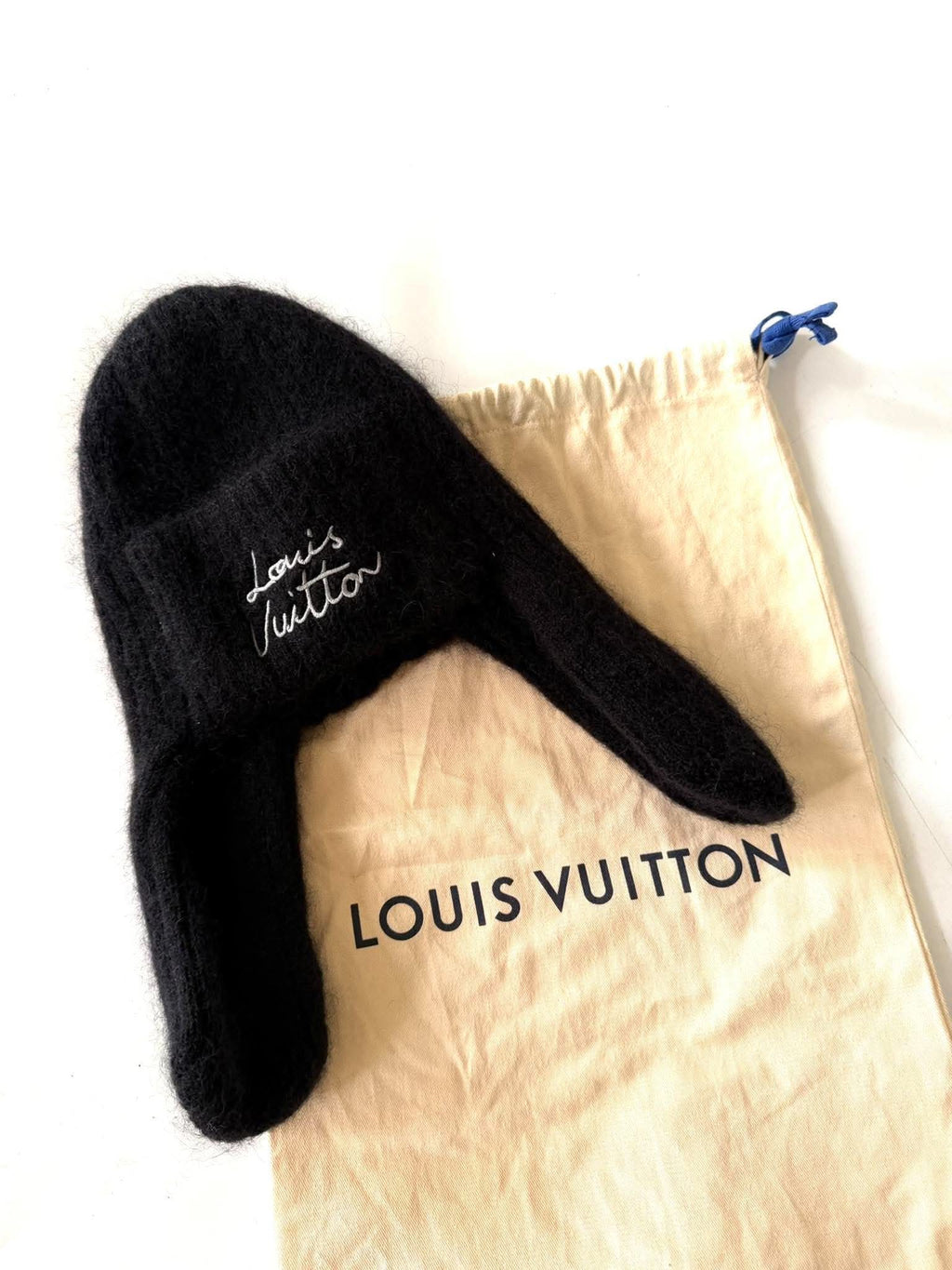 Louis Vuitton Black Script Mohair Bennie