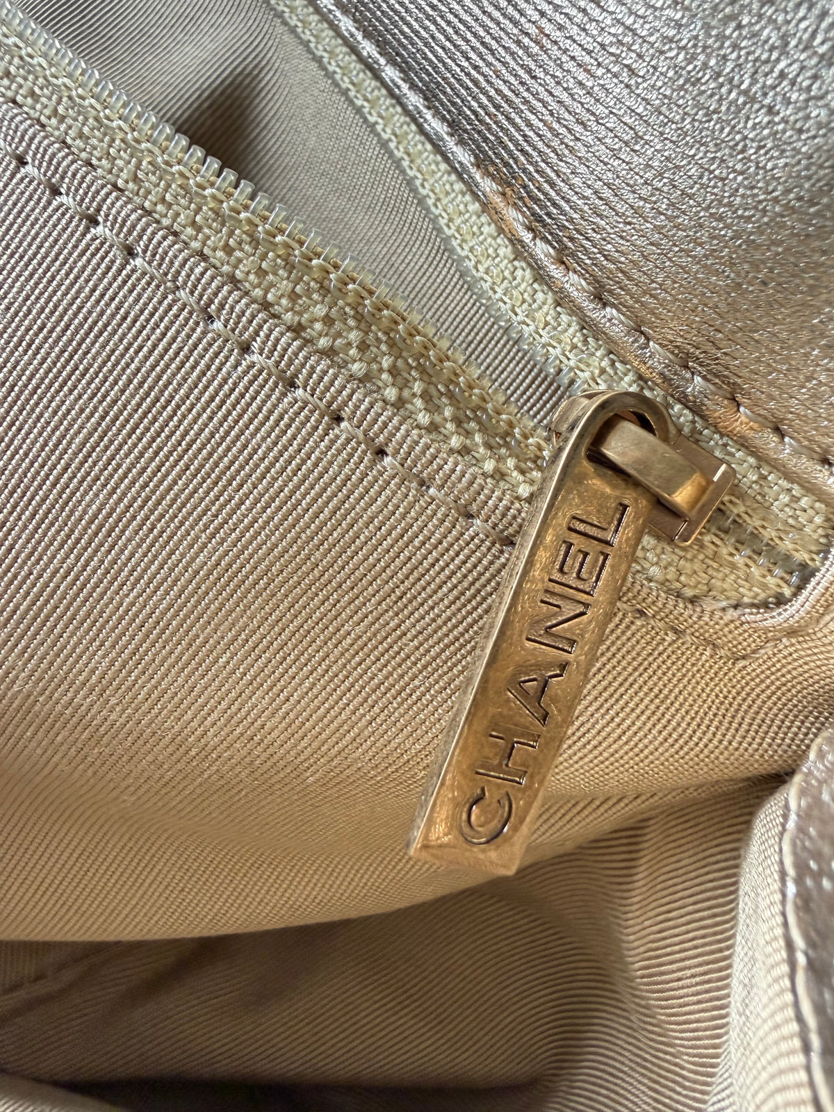 Chanel Metallic Sheepskin Thin Striped Small Single Flap