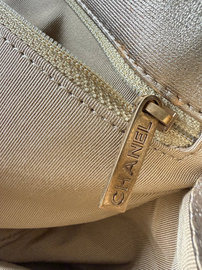 Chanel Metallic Sheepskin Thin Striped Small Single Flap