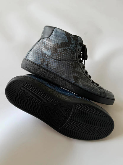 Gucci by Frida Giannini Blue Python High Top Sneakers