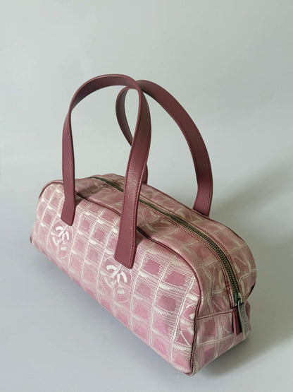 Chanel New Travel Line Pink Nylon Bowler Bag