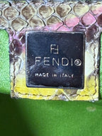 Vintage Fendi Python Embellished Mirror Tote Bag