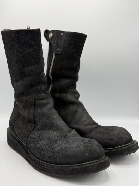 Rick Owens 14FW Moody Blistered Suede Pull On Boots
