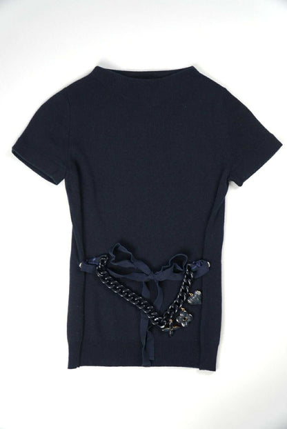 Louis Vuitton Knit Short Sleeve Charm Design Ribbon Cashmere