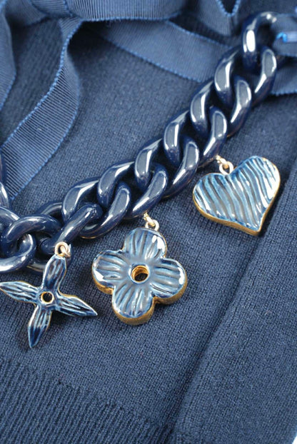 Louis Vuitton Knit Short Sleeve Charm Design Ribbon Cashmere