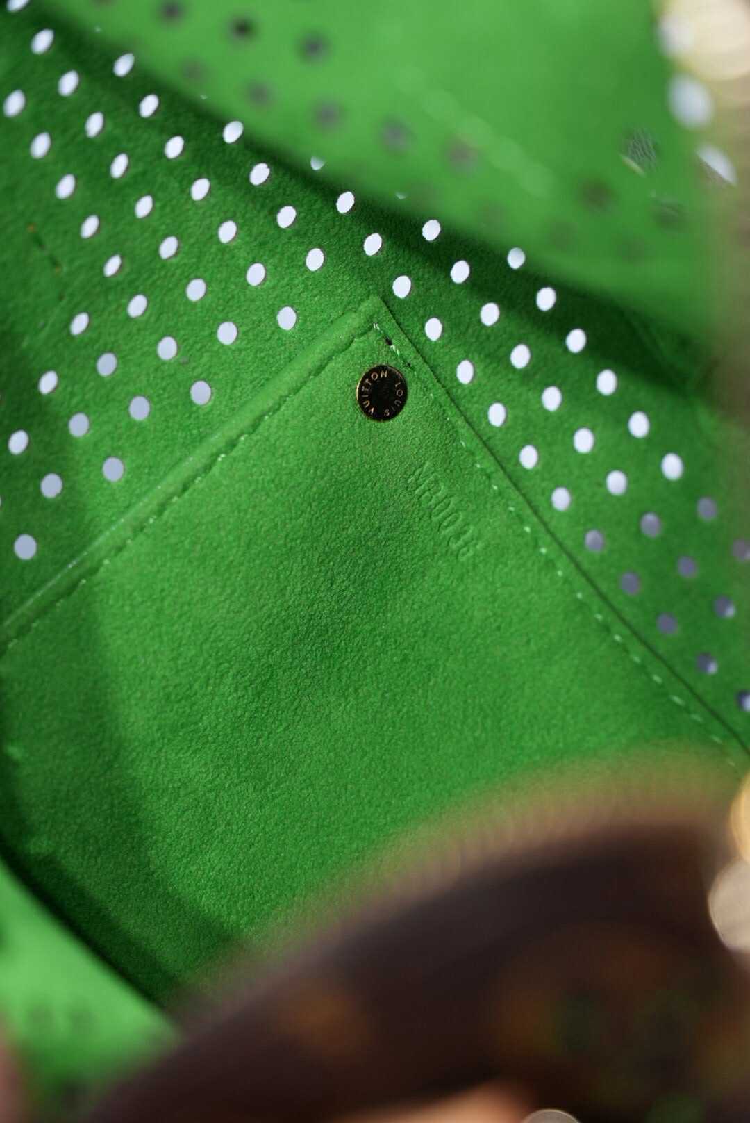 Louis Vuitton Green Perforated Limited Edition Speedy 30 Bag