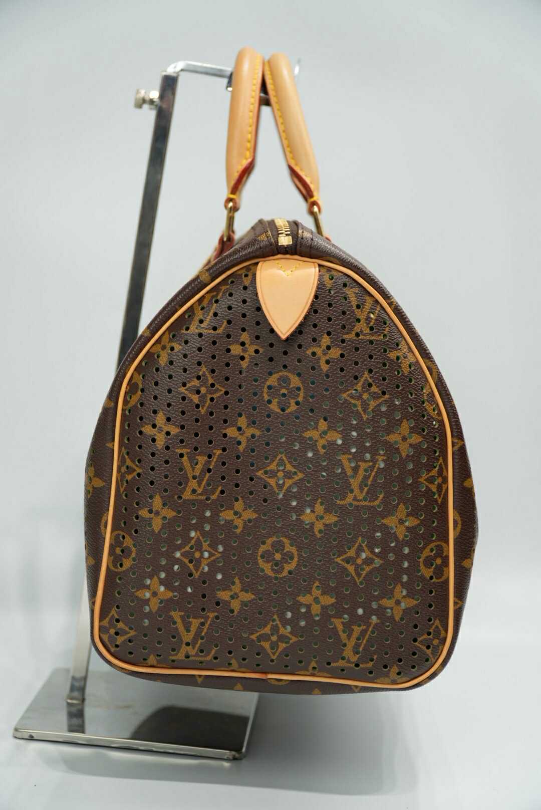 Louis Vuitton Green Perforated Limited Edition Speedy 30 Bag